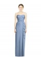 Best Strapless Full-Length Chiffon Bridesmaid Dress with Front Slit UK
