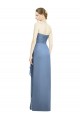 Best Strapless Full-Length Chiffon Bridesmaid Dress with Front Slit UK