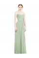Best Crisscross Draped Full Length Strapless Chiffon Bridesmaid Dress UK