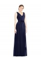 Best Full-Length V-Neck Lux Chiffon Bridesmaid Dress with V-Back UK