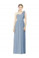 Best Flower Shoulder Draped One Shoulder Chiffon Bridesmaid Dress UK