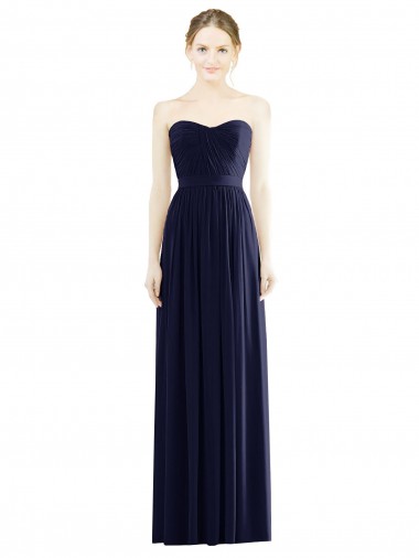 Best Low Back Draped Strapless Chiffon Formal Bridesmaid Dress  UK