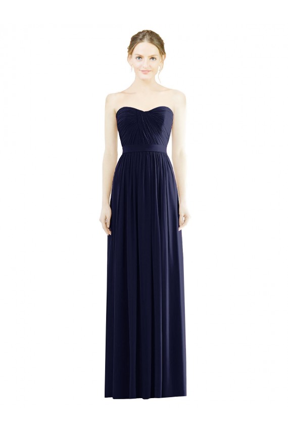 Best Low Back Draped Strapless Chiffon Formal Bridesmaid Dress  UK