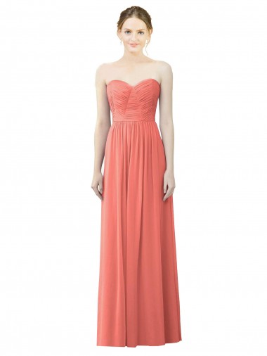 Best Draped Sweetheart Strapless Chiffon Bridesmaid Dress UK