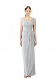 Best Draped Sleeveless Long Chiffon V-Neck Bridesmaid Dress UK