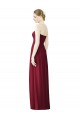 Best Draped Full Length Strapless Chiffon Bridesmaid Dress UK