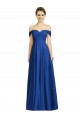 Best Off the Shoulder Draped Chiffon Maxi Bridesmaid Dress UK
