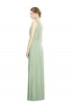 Best Natural Waist V-Neck Draped Chiffon Bridesmaid Dress UK