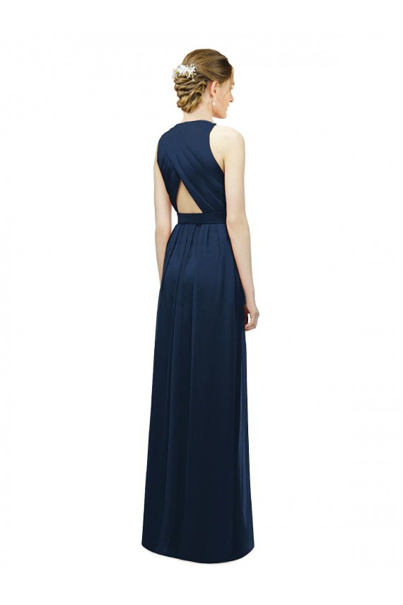 Best Sleek Halter Neck Chiffon Bridesmaid Dress  UK