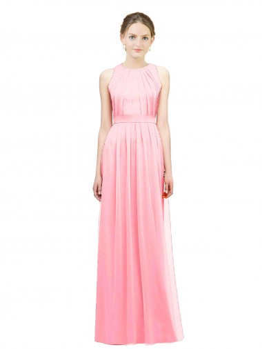 Best Sleek Halter Neck Chiffon Bridesmaid Dress  UK