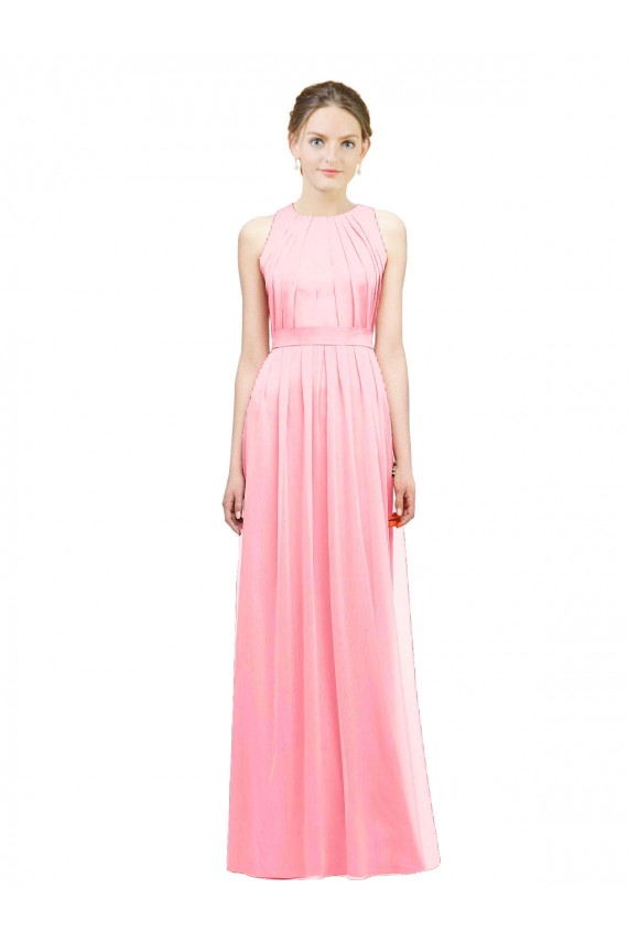 Best Sleek Halter Neck Chiffon Bridesmaid Dress  UK