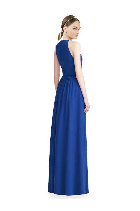 Best Draped Keyhole Long Chiffon Bridesmaid Dress UK