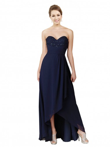 Best Sweetheart Neckline Beaded Lace and Chiffon Bridesmaid Dress UK