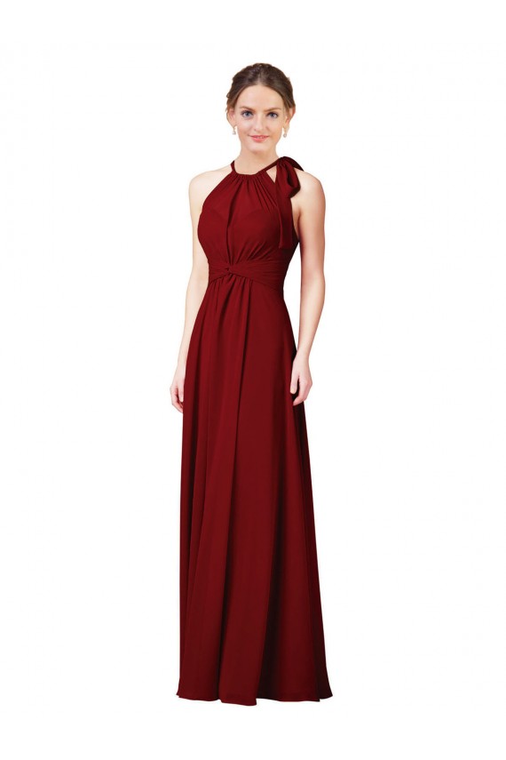 Best Luxe Chiffon Bridesmaid Dress with Open Slit In the Back UK