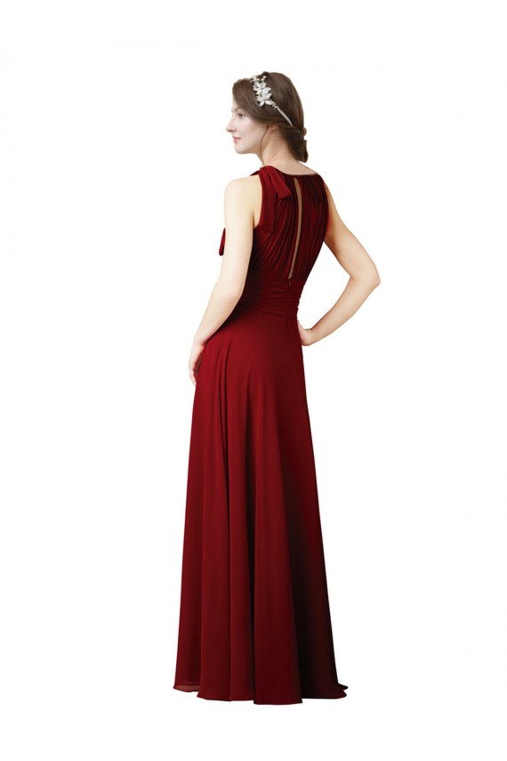 Best Luxe Chiffon Bridesmaid Dress with Open Slit In the Back UK