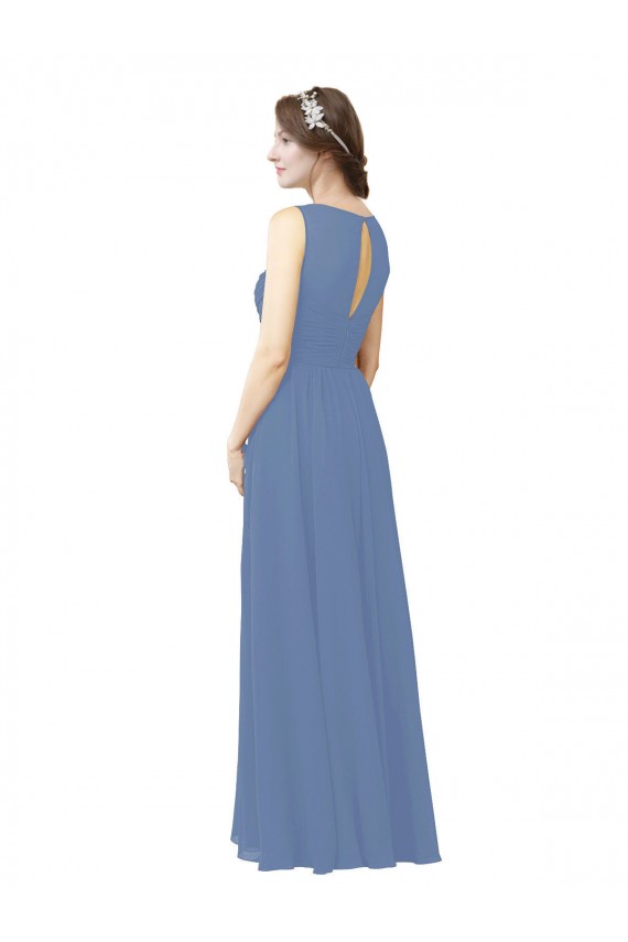 Best Luxe Chiffon Bridesmaid Dress with Illusion and Sweetheart Neckline UK