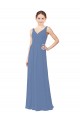 Best Draped V-Neck Luxe Chiffon Bridesmaid Dress UK