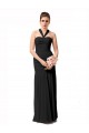 Best Long Halter Chiffon Bridesmaid Dress with Dropped Waist UK