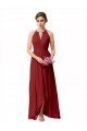 Best High Low Long Halter Keyhole Chiffon Bridesmaid Dress UK
