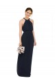Best High Halter Neckline Chiffon Bridesmaid Dress with Slim Keyhole Back UK