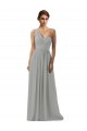 Best Ruffled One Shoulder Floor Length Long Chiffon Bridesmaid Dress UK