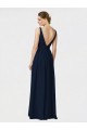 Best Long Chiffon Bridesmaid Dress with Shirred Bodice and V-Neckline UK