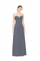Best Twisted Waist Pleats Sweetheart Long Chiffon Bridesmaid Dress UK