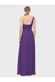 Best One Shoulder High Low Chiffon Bridesmaid Dress with Wrap Waist UK