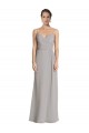Best Long Chiffon A-Line Bridesmaid Dress with Criss-Cross Draped Bodice UK
