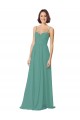 Best Spaghetti Straps Sweetheart A-Line Chiffon Bridesmaid Dress UK