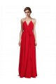 Best V-Neck Spaghetti Halter Strap Chiffon Bridesmaid Dress UK