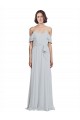 Best Off the Shoulder Spaghetti Strap Long Chiffon Bridesmaids Dress UK
