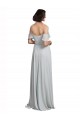Best Off the Shoulder Spaghetti Strap Long Chiffon Bridesmaids Dress UK