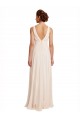 Best High Neck Chiffon Bridesmaid Dress with Deep V-Back and Cascading Skirt UK