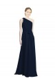 Best Long Chiffon Bridesmaid Dress with One Shoulder Neckline And Belt UK