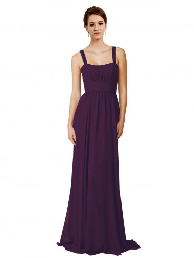Best Full Length Chiffon Bridesmaid Dress with Spaghetti Straps UK