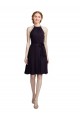 Best Short Knee Length High Neck Chiffon Bridesmaids Dress UK