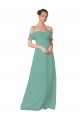 Best Hand-Ruched Chiffon Bridesmaid Dress with Flutter Sleeves UK