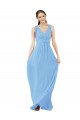 Best Long V-Neckline Chiffon Bridesmaid Dress with Twisted Waist UK