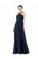 Best High V-Neck Floor Length Chiffon Bridesmaid Dress UK