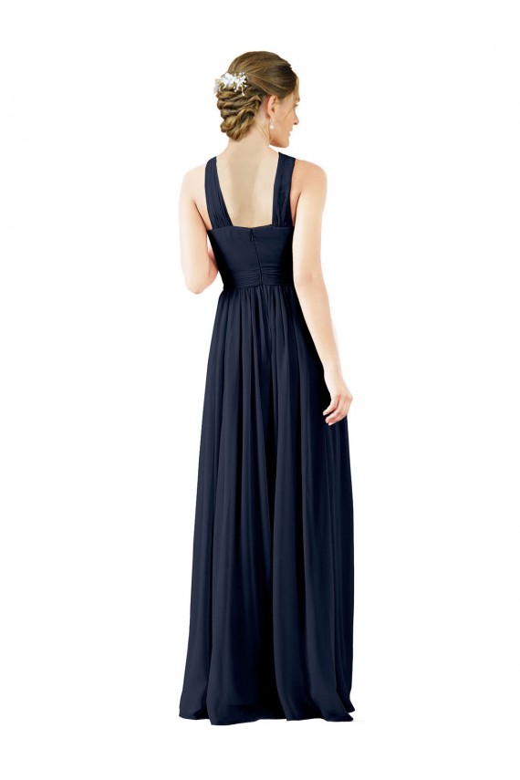 Best High V-Neck Floor Length Chiffon Bridesmaid Dress UK