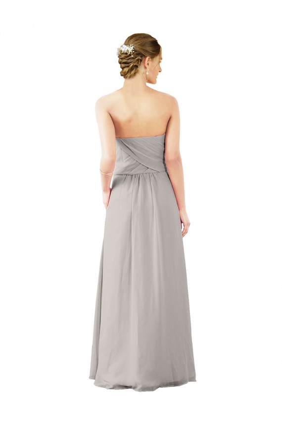 Best Twisted Strapless Sweetheart Neckline Long Chiffon Bridesmaid Dress UK