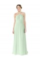 Best Front halter Neckline and Deep Back Long Chiffon Bridesmaid Dress UK