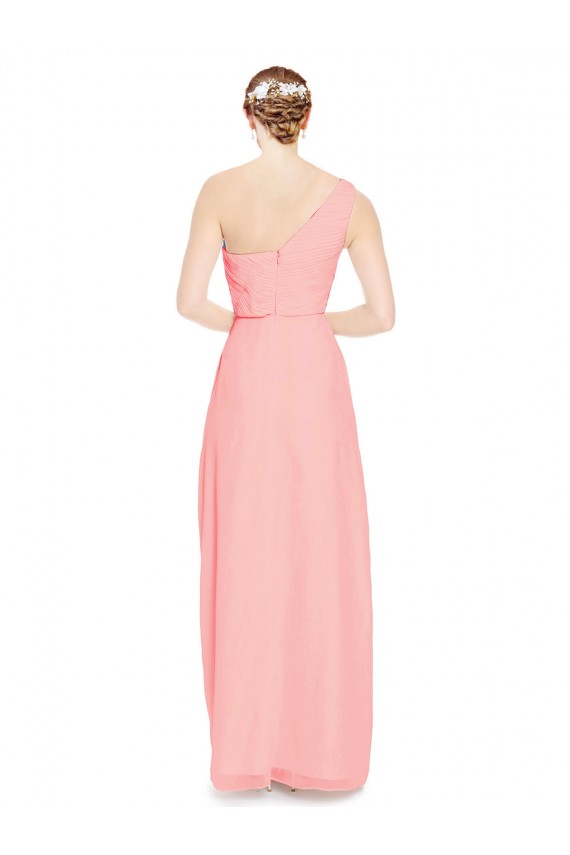 Best One Shoulder Sweetheart Neckline Long Chiffon Bridesmaid Dress UK