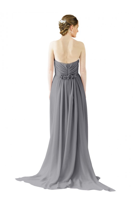 Best Long Chiffon Bridesmaid Dress with Sweetheart Neckline and Flowing Back UK