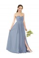 Best Deep Sweetheart Neckline Open Back Long Chiffon Bridesmaid Dress UK