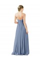 Best Deep Sweetheart Neckline Open Back Long Chiffon Bridesmaid Dress UK