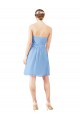 Best Short Knee Length Chiffon Cocktail Bridesmaid Dress with Twisted Strapless Sweetheart Neckline UK