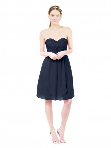 Best Sweetheart Cocktail Knee Length Chiffon Cocktail Bridesmaid Dress Open Back UK