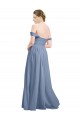 Best Long Floor Length Chiffon Bridesmaid Dress with Fluttering Off the Shoulder Straps UK